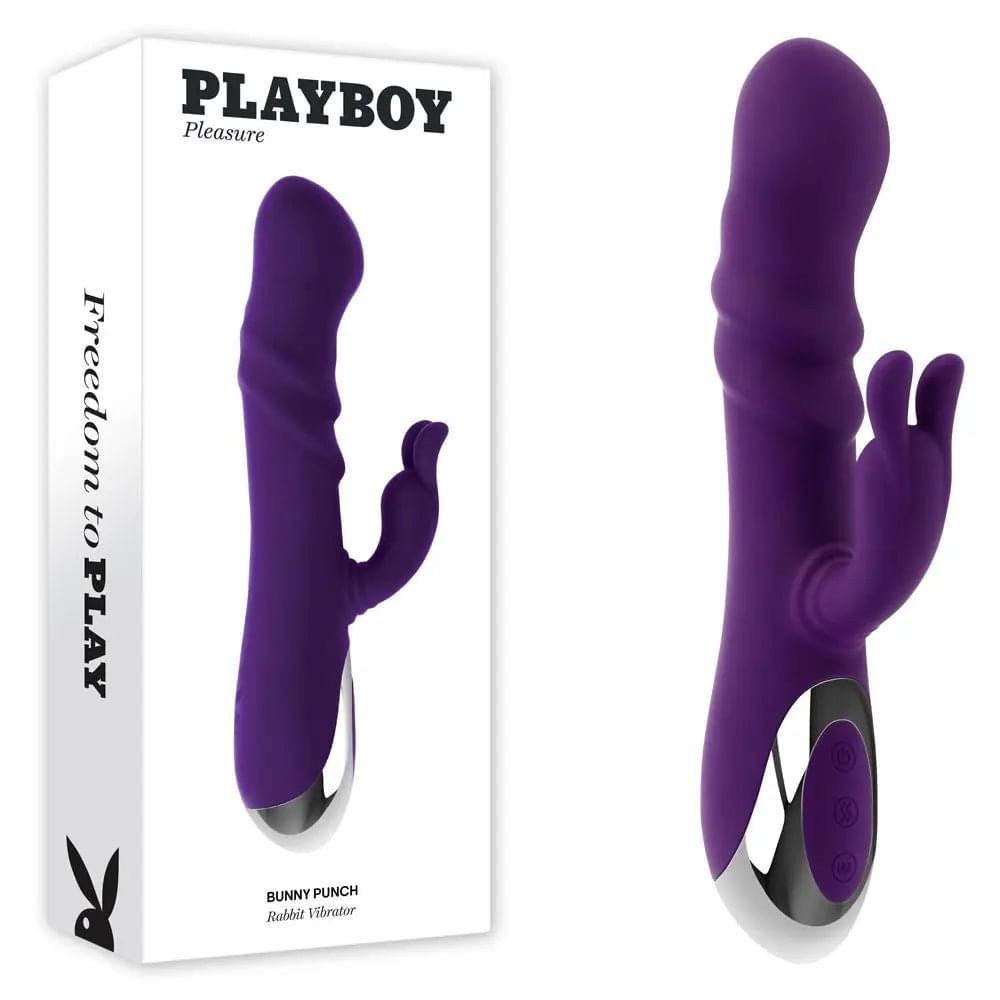 Playboy Pleasure BUNNY PUNCH -  24.4 cm USB Rechargeable Twirling Rabbit Vibrator Playboy Pleasure Discreet Intimate Essentials.