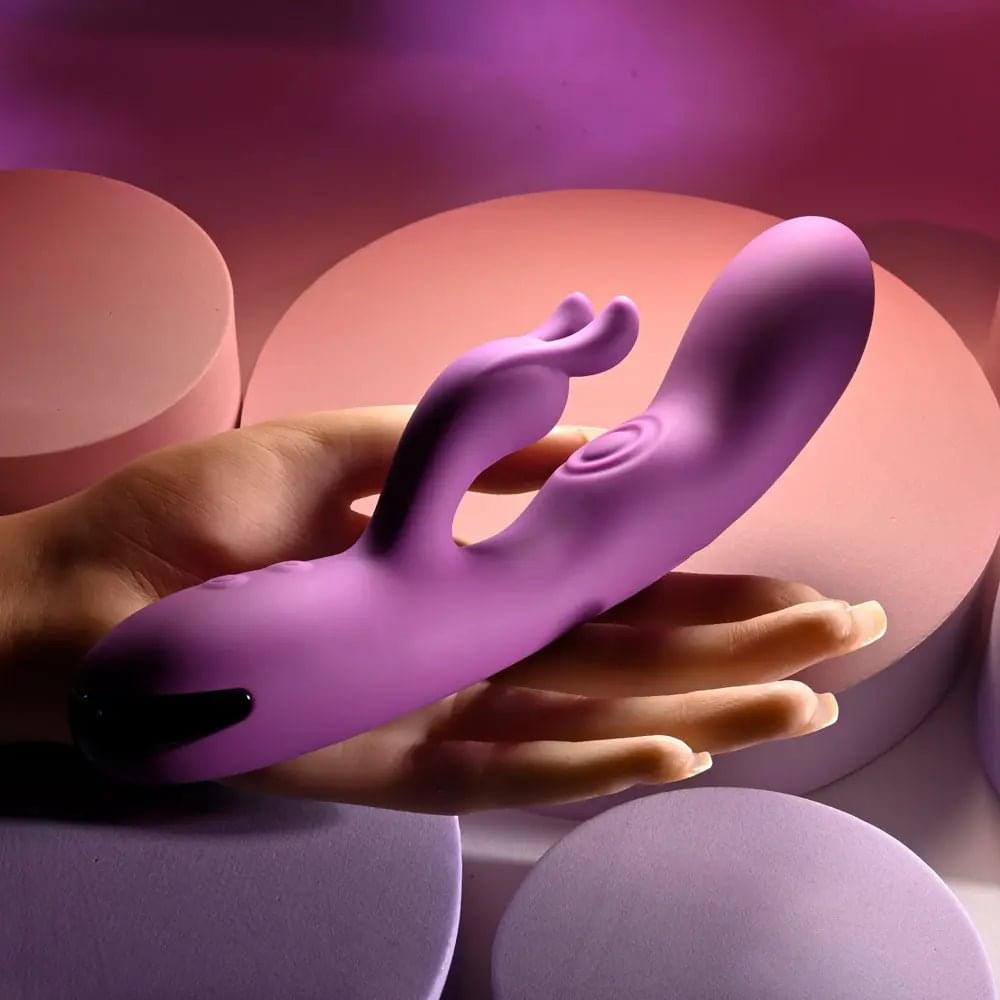 Playboy Pleasure BUSY BUNNY -  22.6 cm USB Rechargeable Rabbit Vibrator with Tapping Shaft Playboy Pleasure Discreet Intimate Essentials.