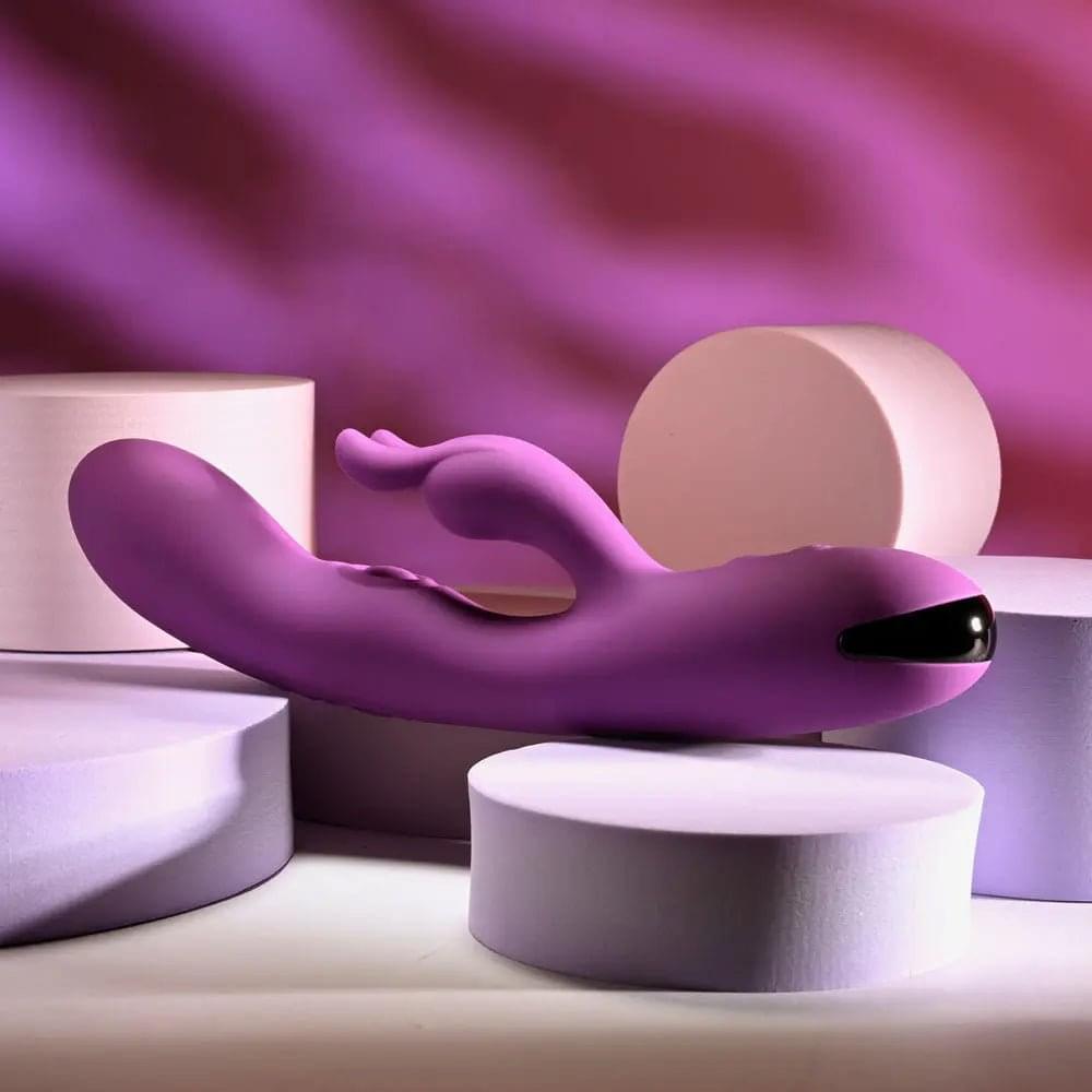 Playboy Pleasure BUSY BUNNY -  22.6 cm USB Rechargeable Rabbit Vibrator with Tapping Shaft Playboy Pleasure Discreet Intimate Essentials.