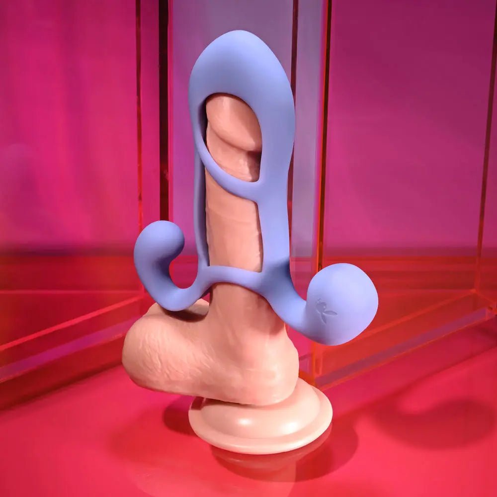 Shop affordable quality Playboy Pleasure FANTASY CAGE - USB Rechargeable Vibrating Penis Sleeve - Discreet Intimate Essentials - SLEEVES - Playboy Pleasure
