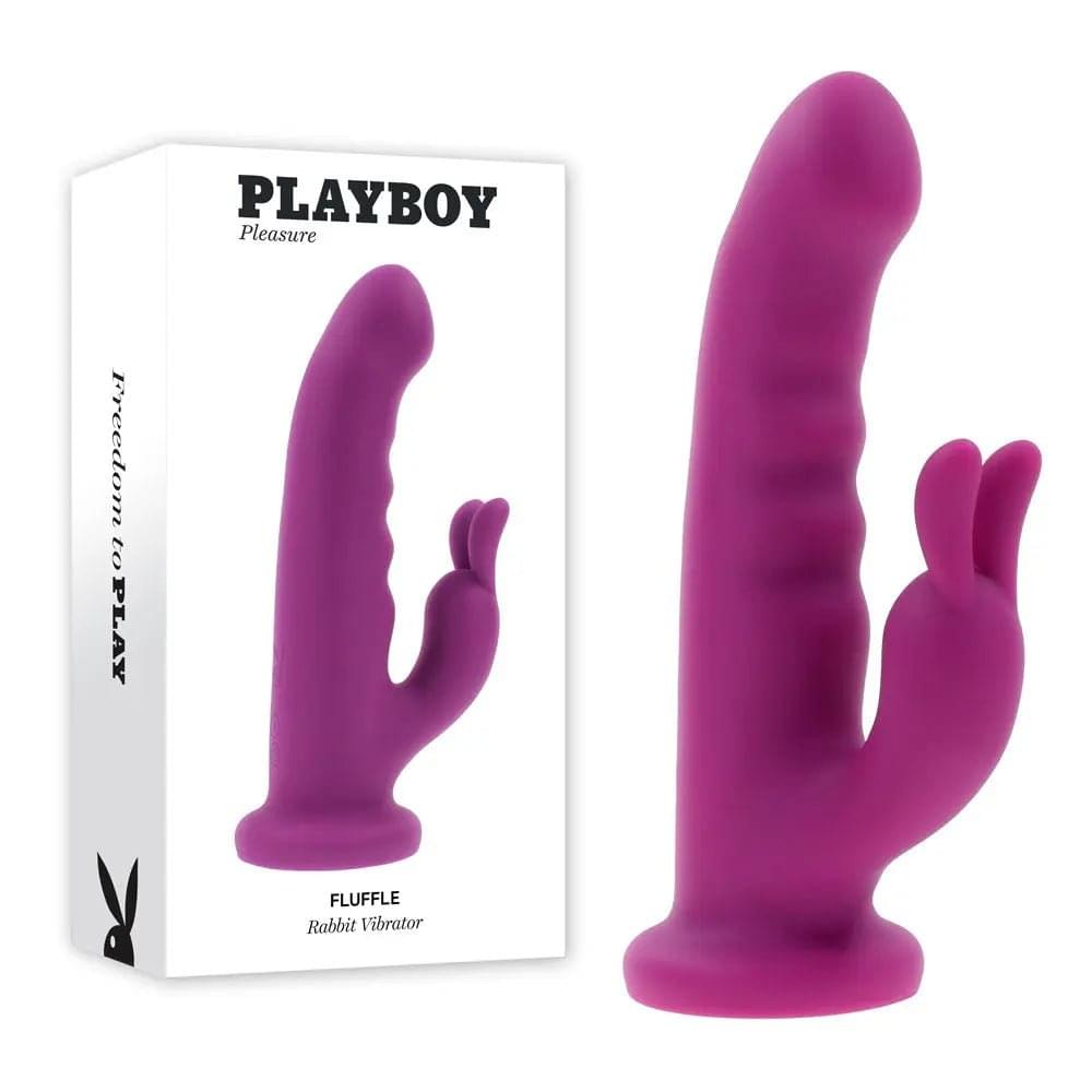 Playboy Pleasure FLUFFLE -  19.7 cm USB Rechargeable Rabbit Vibrator Playboy Pleasure Discreet Intimate Essentials.