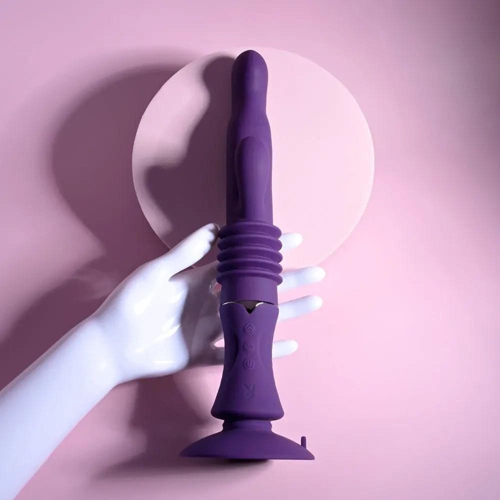 Playboy Pleasure HOPPY ENDING -  29.2 cm USB Rechargeable Thrusting Rabbit Vibrator Playboy Pleasure Discreet Intimate Essentials.