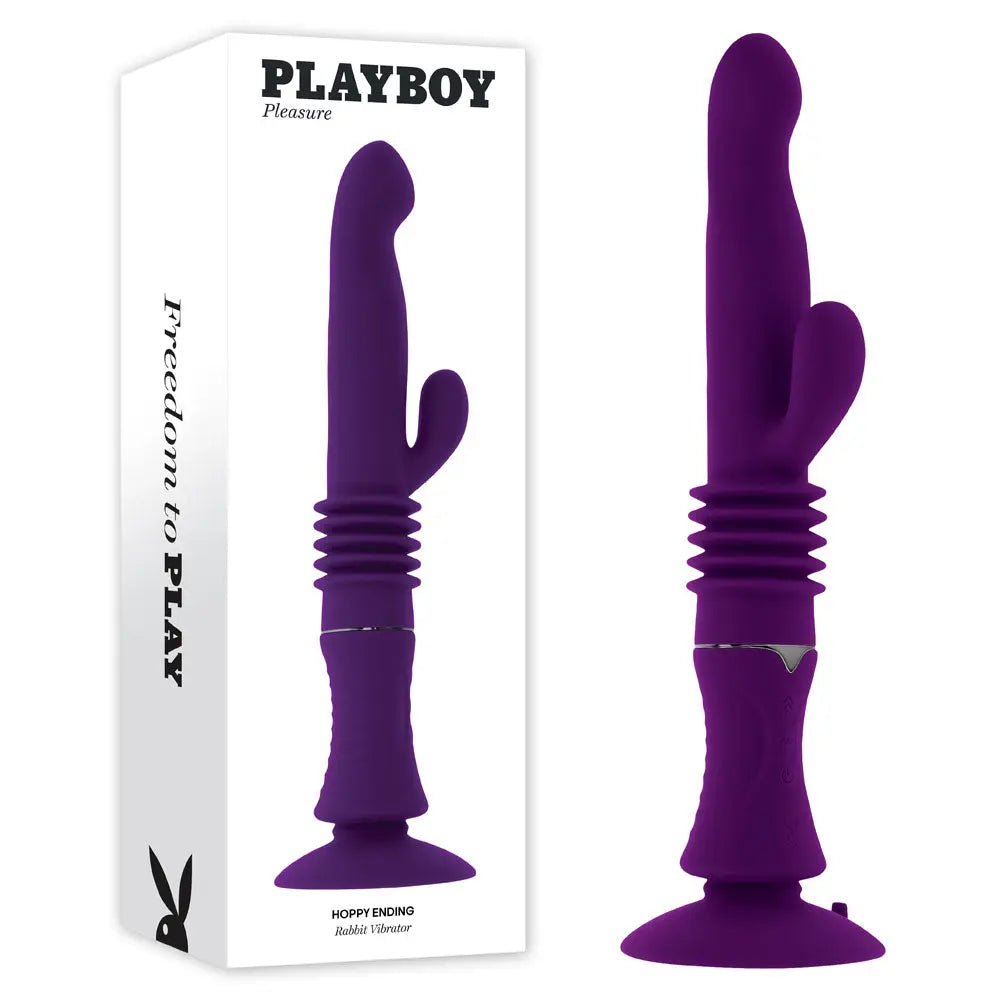 Shop affordable quality Playboy Pleasure HOPPY ENDING - 29.2 cm USB Rechargeable Thrusting Rabbit Vibrator - Discreet Intimate Essentials - VIBRATORS - Playboy Pleasure