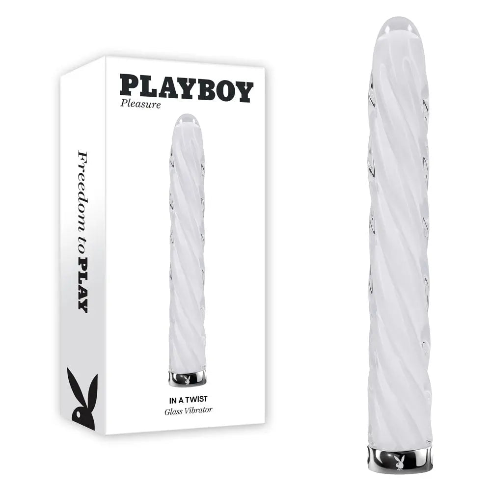 Shop affordable quality Playboy Pleasure IN A TWIST - Glass 17.5 cm USB Rechargeable Vibrator - Discreet Intimate Essentials - VIBRATORS - Playboy Pleasure