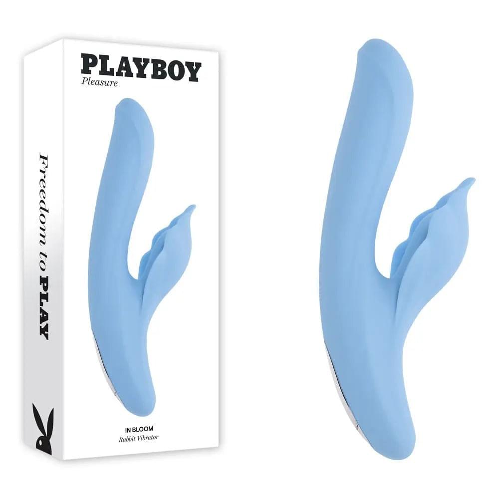 Playboy Pleasure IN BLOOM -  23.5 cm USB Rechargeable Thrusting Tapping & Heating Dual Vibrator Playboy Pleasure Discreet Intimate Essentials.