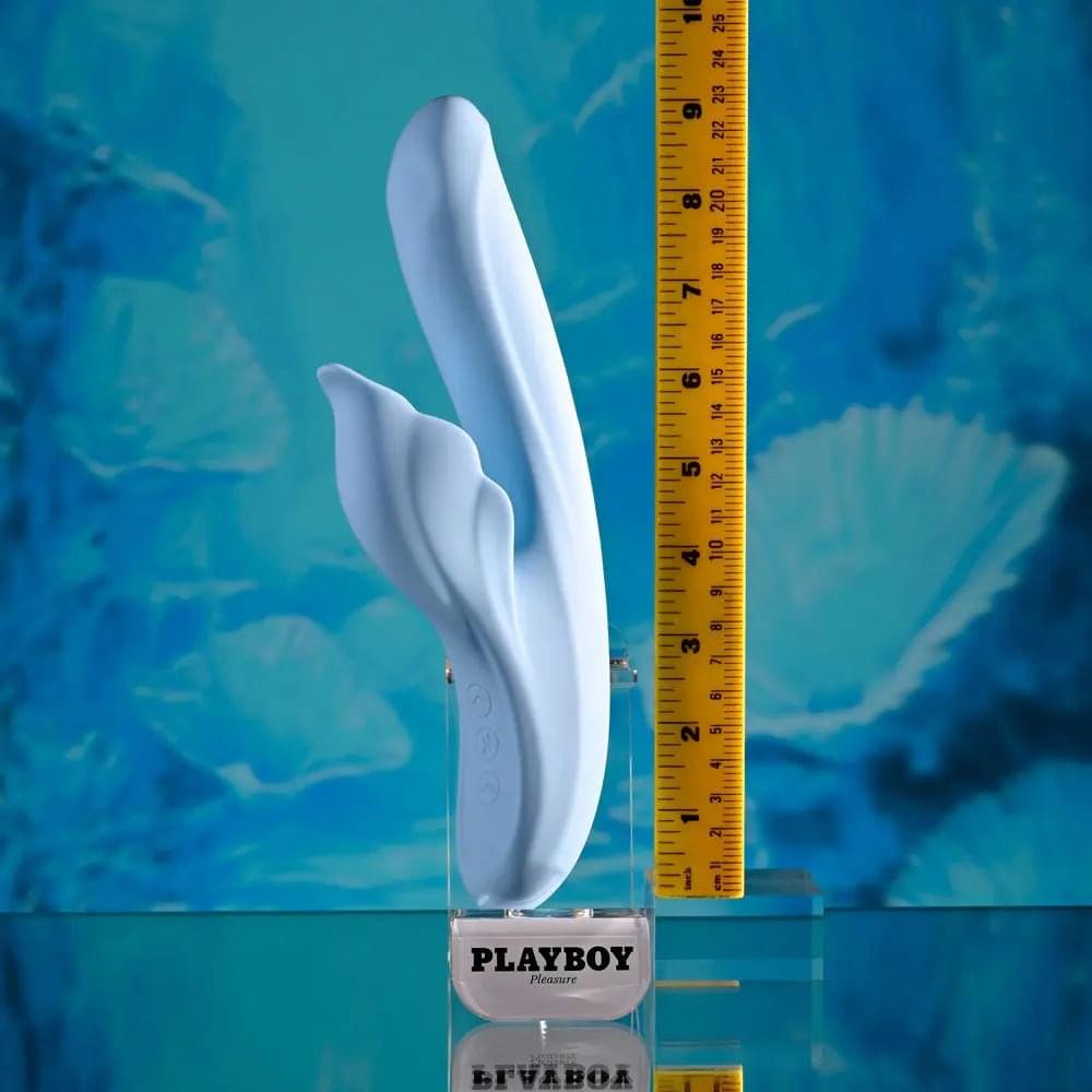 Playboy Pleasure IN BLOOM -  23.5 cm USB Rechargeable Thrusting Tapping & Heating Dual Vibrator Playboy Pleasure Discreet Intimate Essentials.