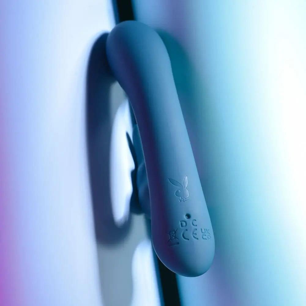 Playboy Pleasure LIL RABBIT - Deep Teal 14.6 cm USB Rechargeable Rabbit Vibrator Playboy Pleasure Discreet Intimate Essentials.