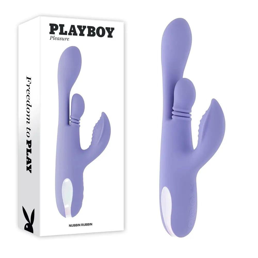 Playboy Pleasure NUBBIN RUBBIN -  24.1 cm USB Rechargeable Thrusting Rabbit Vibrator Playboy Pleasure Discreet Intimate Essentials.