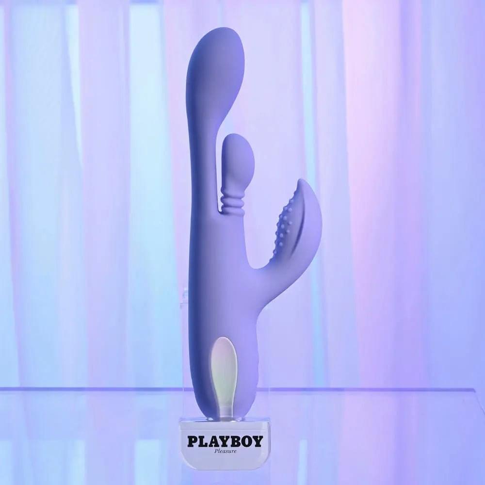 Playboy Pleasure NUBBIN RUBBIN -  24.1 cm USB Rechargeable Thrusting Rabbit Vibrator Playboy Pleasure Discreet Intimate Essentials.
