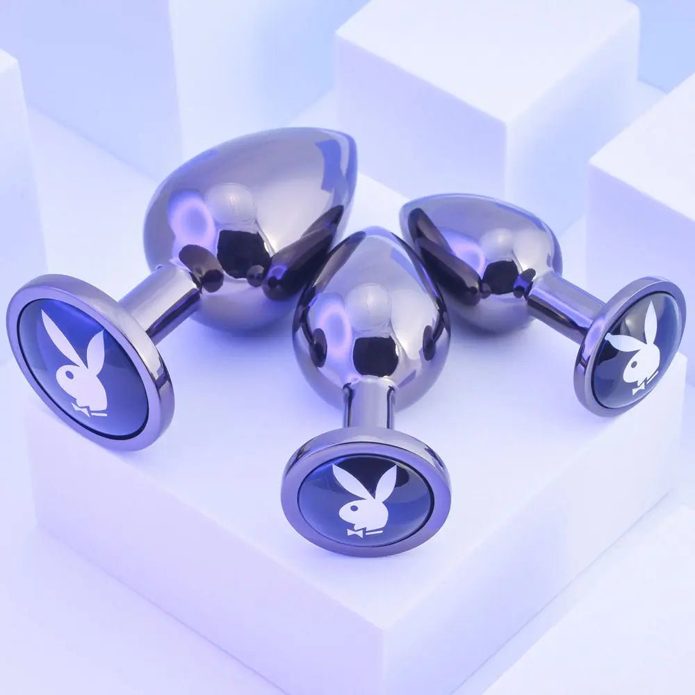 Shop affordable quality Playboy Pleasure PLEASURE 3 WAYS - Metal Butt Plugs - Set of 3 Sizes - Discreet Intimate Essentials - ANAL TOYS - Playboy Pleasure