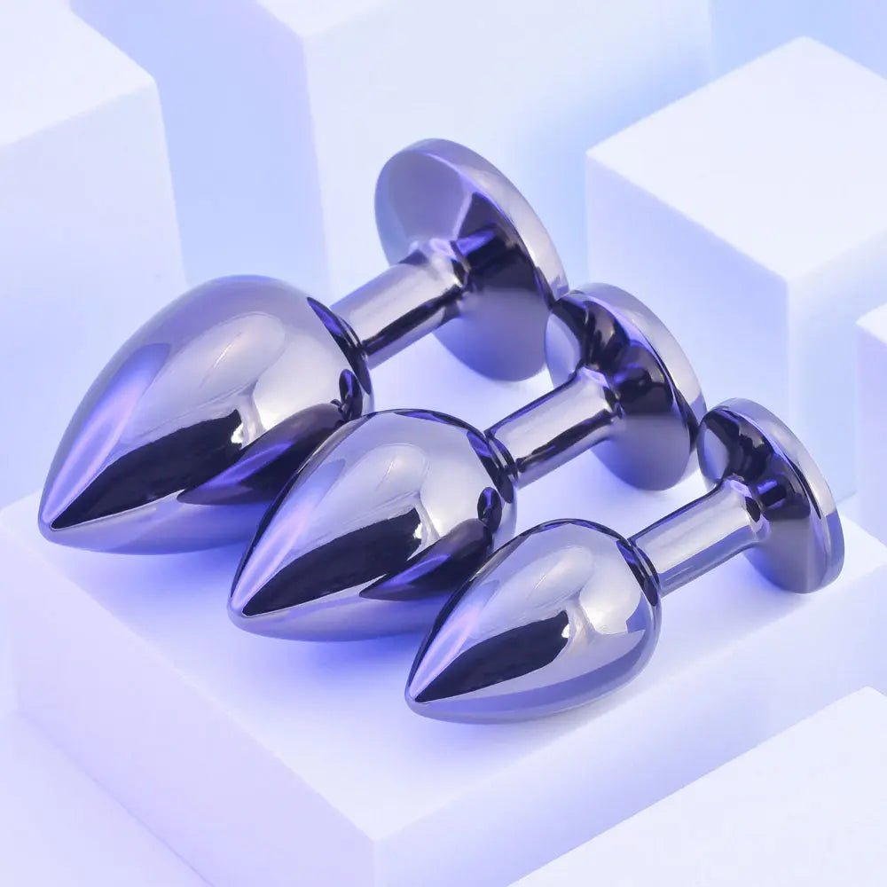 Shop affordable quality Playboy Pleasure PLEASURE 3 WAYS - Metal Butt Plugs - Set of 3 Sizes - Discreet Intimate Essentials - ANAL TOYS - Playboy Pleasure