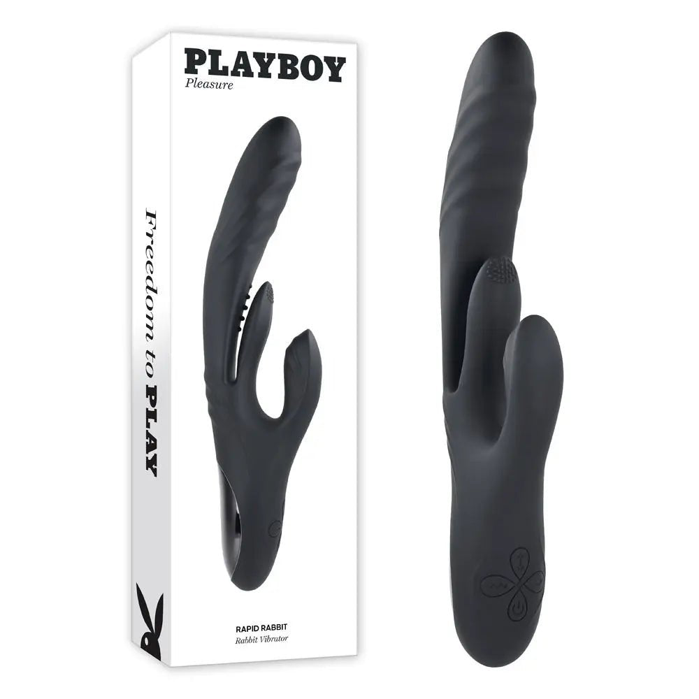 Shop affordable quality Playboy Pleasure RAPID RABBIT - 26.4 cm USB Rechargeable Rabbit Vibrator - Discreet Intimate Essentials - VIBRATORS-RABBIT - Playboy Pleasure