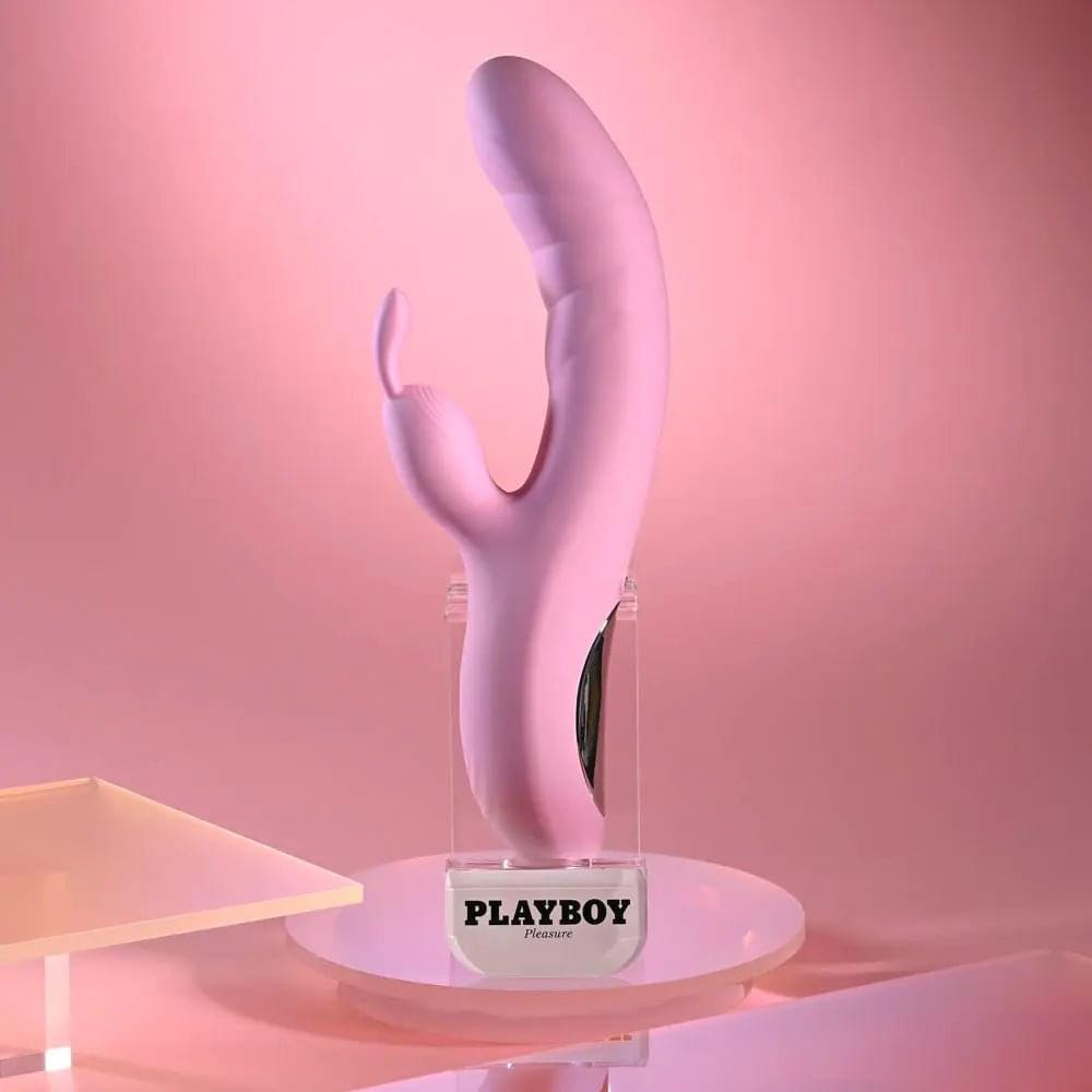 Playboy Pleasure RUB ME RIGHT -  23.2 cm USB Rechargeable Thrusting Rabbit Vibrator Playboy Pleasure Discreet Intimate Essentials.