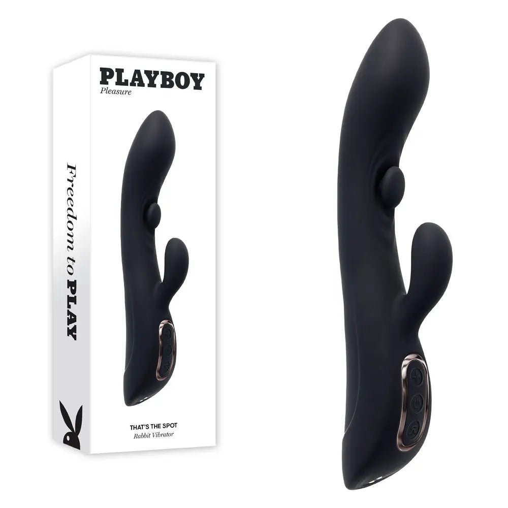Shop affordable quality Playboy Pleasure THATS THE SPOT - 23.3 cm USB Rechargeable Rabbit Vibrator with G-Spot Tapper - Discreet Intimate Essentials - VIBRATORS - Playboy Pleasure