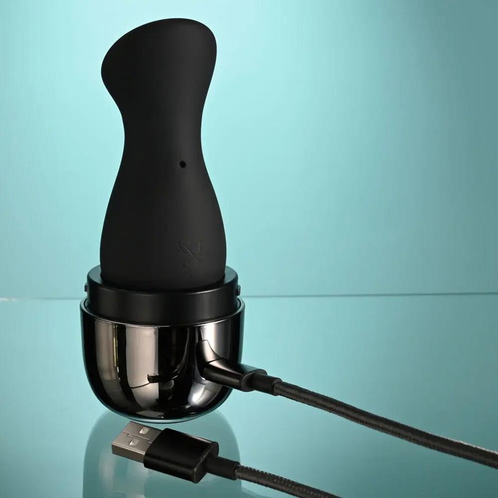 Playboy Pleasure THE JET SET - SUCKER -  10.3 cm Sucking Stimulator with Rechargeable Charging Case Playboy Pleasure Discreet Intimate Essentials.