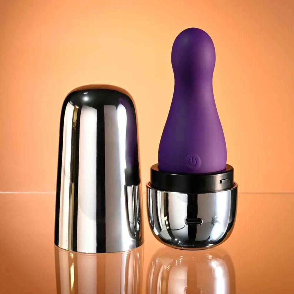 Playboy Pleasure THE JET SET - VIBRATOR -  10.2 cm Vibrator with Self Charging Case Playboy Pleasure Discreet Intimate Essentials.