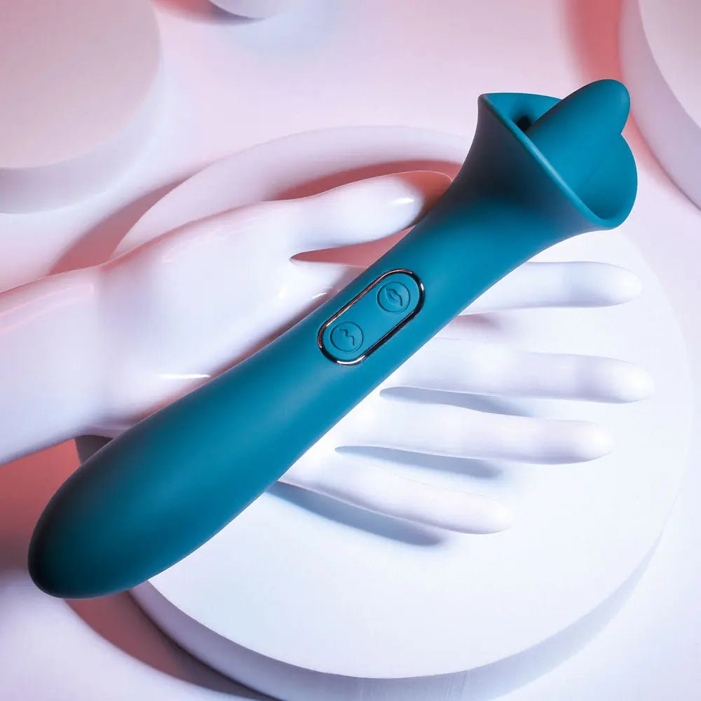 Shop affordable quality Playboy Pleasure TRUE INDULGENCE - Teal 21.3 cm USB Rechargeable Vibrator with Flicking Tip - Discreet Intimate Essentials - VIBRATORS - Playboy Pleasure