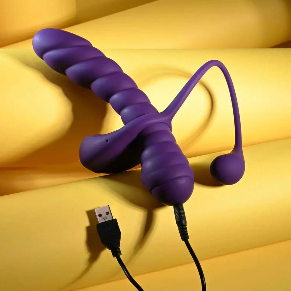Playboy Pleasure TWISTED PLAYGROUND -  USB Rechargeable Vibrator and Cock Ring Kit Playboy Pleasure Discreet Intimate Essentials.