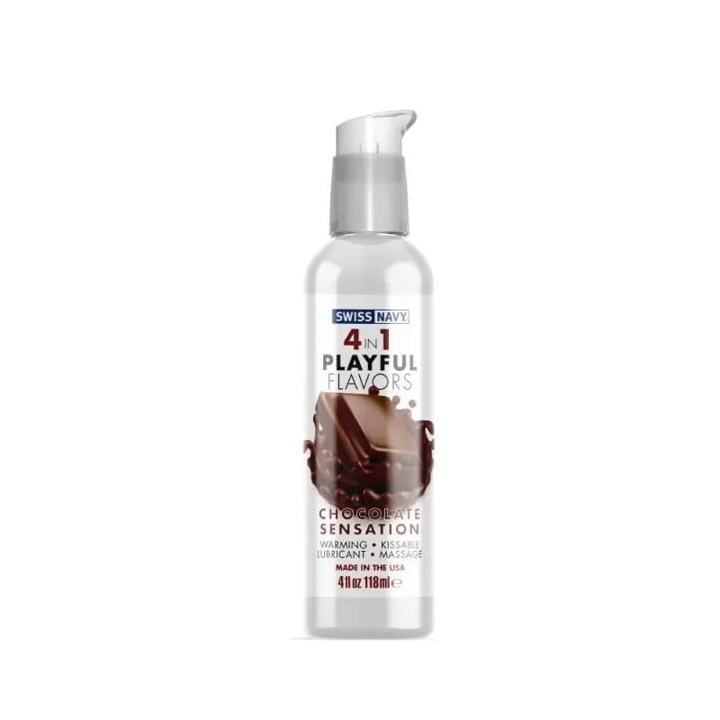Playful Flavours 4 In 1 Chocolate Sensation 4oz/118ml Swiss Navy Discreet Intimate Essentials.
