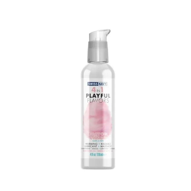 Playful Flavours 4 In 1 Cotton Candy 4oz/118ml Swiss Navy Discreet Intimate Essentials.