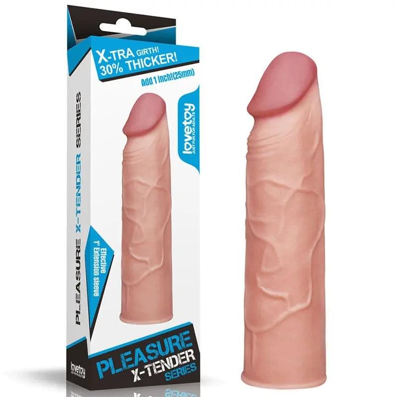 Pleasure X-Tender 1'' Sleeve -  2.54 cm (1'') Penis Extension Sleeve Lovetoy Discreet Intimate Essentials.