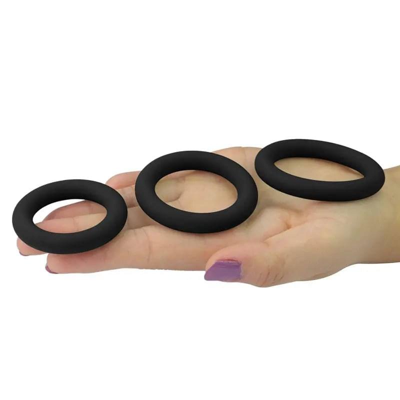 Power Plus Soft Silicone Snug Ring -  Cock Rings - Set of 3 Sizes Lovetoy Discreet Intimate Essentials.