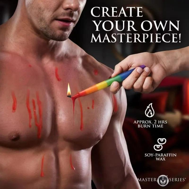Pride Candles Rainbow Drip Candle 3 Pc Master Series Discreet Intimate Essentials.