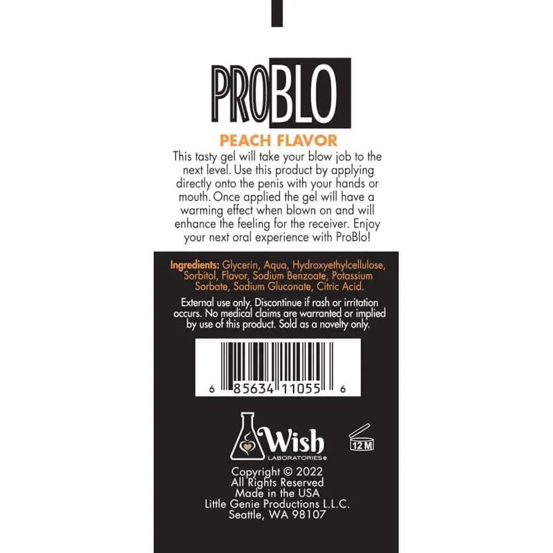 ProBlo Oral Pleasure Gel - Peach Flavoured Blowjob Gel - 29 ml Tube Little Genie Discreet Intimate Essentials.