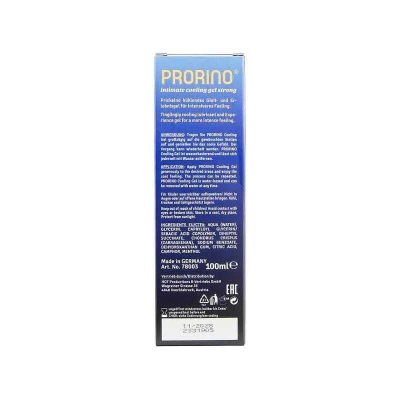 PRORINO Cooling Gel Strong 100ml Hot Ero Discreet Intimate Essentials.
