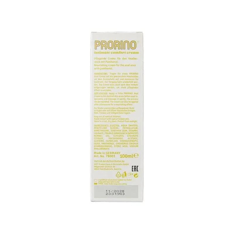 PRORINO Unisex Sensitive Anal Comfort Cream 100ml Hot Ero Discreet Intimate Essentials.