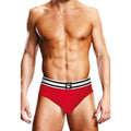 Prowler Open Back Brief Red/White Prowler Discreet Intimate Essentials.