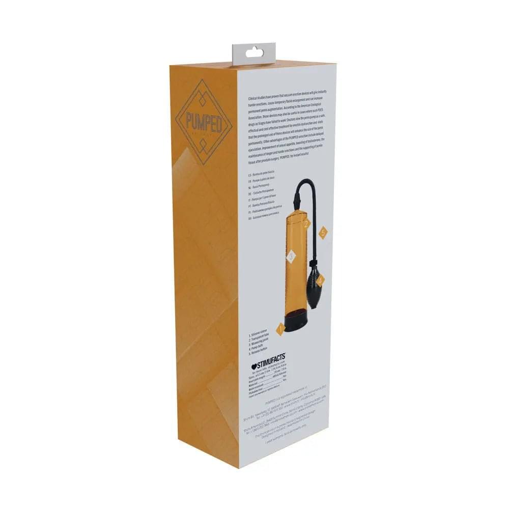 PUMPED Basic Pump 1 - Orange - Orange Penis Pump Shots Toys Discreet Intimate Essentials.