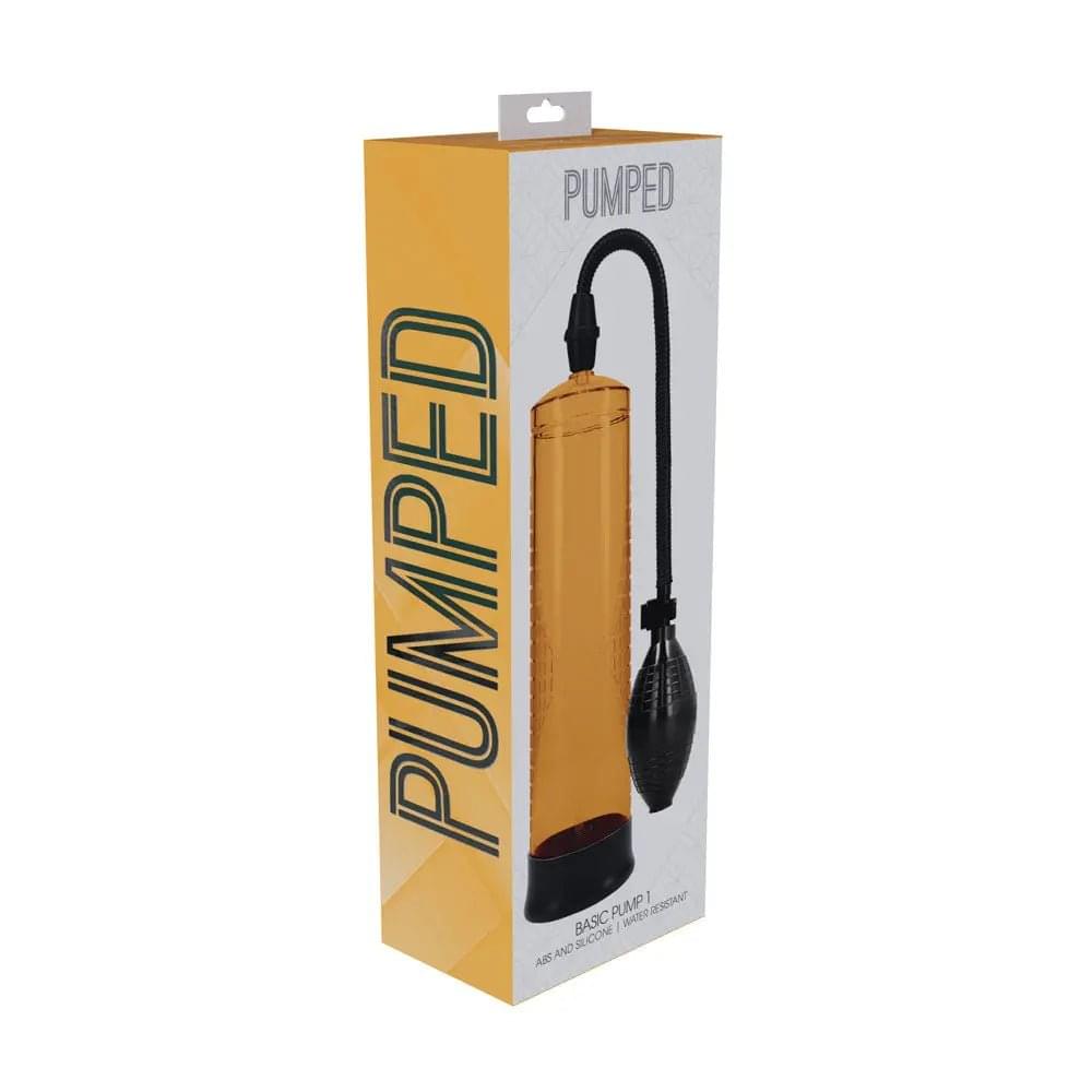 PUMPED Basic Pump 1 - Orange - Orange Penis Pump Shots Toys Discreet Intimate Essentials.