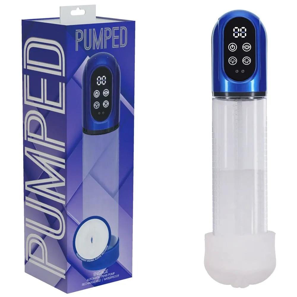 PUMPED Engage Automatic Penis Pump -  - Metallic  USB Rechargeable Auto Penis Pump Shots Toys Discreet Intimate Essentials.