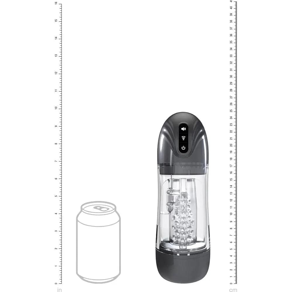 PUMPED SonicPull - Gunmetal - Gunmetal Grey/Clear USB Rechargeable Sucking And Vibrating Auto Masturbator Shots Toys Discreet Intimate Essentials.