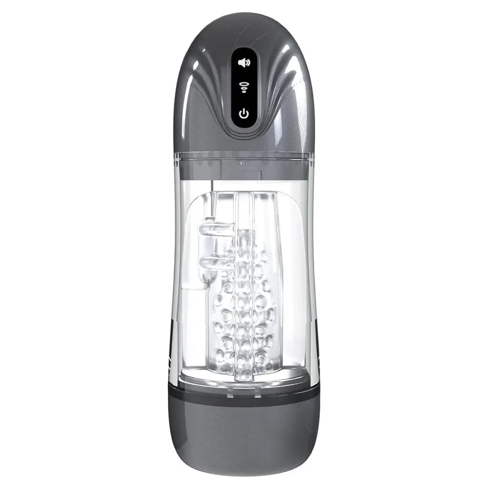 PUMPED SonicPull - Gunmetal - Gunmetal Grey/Clear USB Rechargeable Sucking And Vibrating Auto Masturbator Shots Toys Discreet Intimate Essentials.