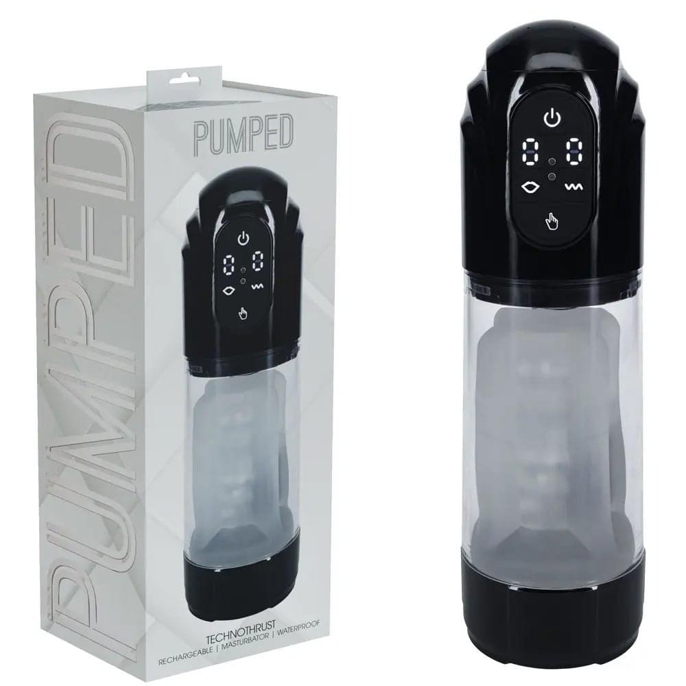 PUMPED TechnoThrust Auto Masturbator - /Clear USB Rechargeable Auto Maturbator Shots Toys Discreet Intimate Essentials.