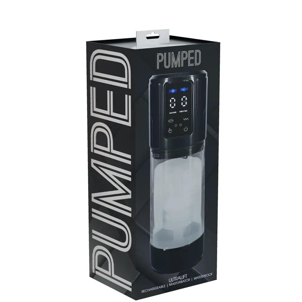 PUMPED UltraLift Automatic Masturbator - Gunmetal Grey/Clear USB Rechargeable Auto Masturbator Shots Toys Discreet Intimate Essentials.