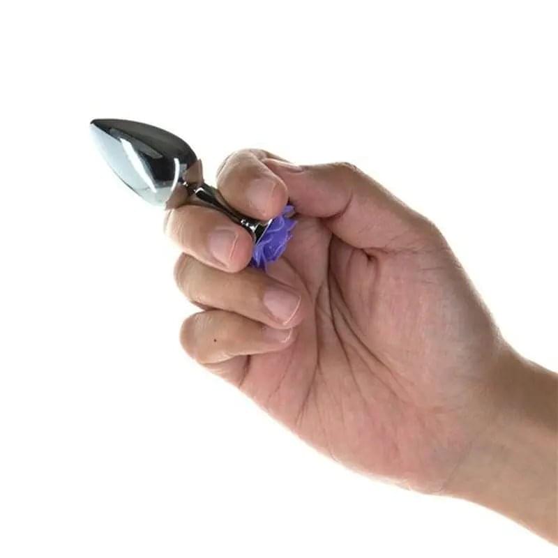 Purple Rose 3in  Metal Butt Plug LUX Active Discreet Intimate Essentials.