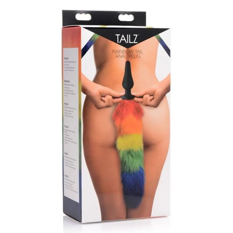 Rainbow Tail Silicone Butt Plug Tailz Discreet Intimate Essentials.