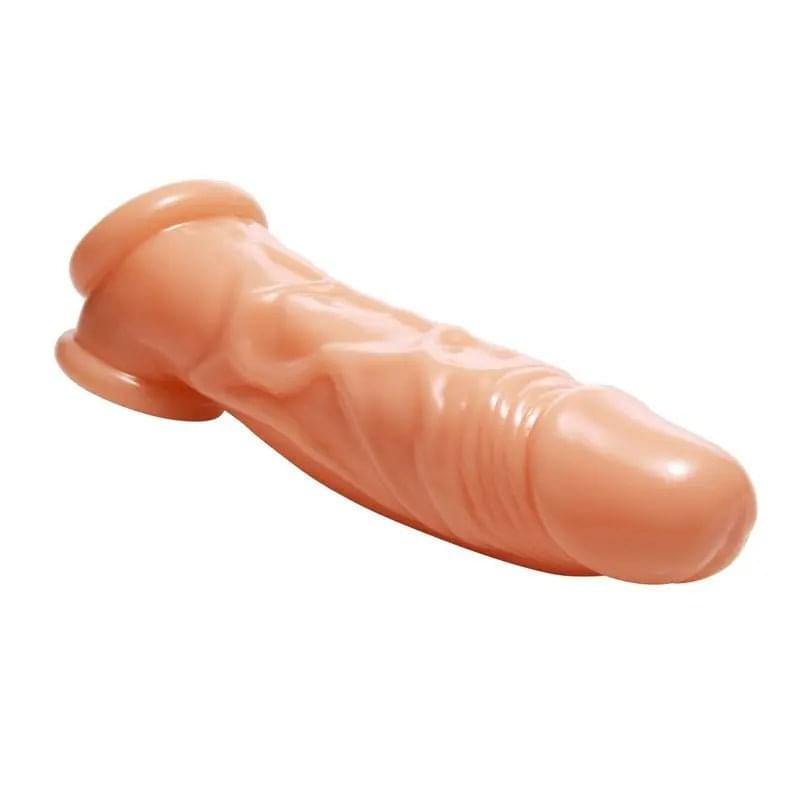 Realistic Flesh Penis Enhancer and Ball Stretcher Size Matters Discreet Intimate Essentials.