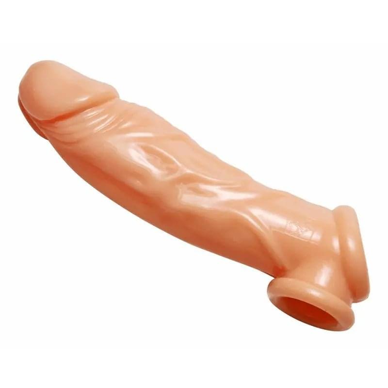 Realistic Flesh Penis Enhancer and Ball Stretcher Size Matters Discreet Intimate Essentials.