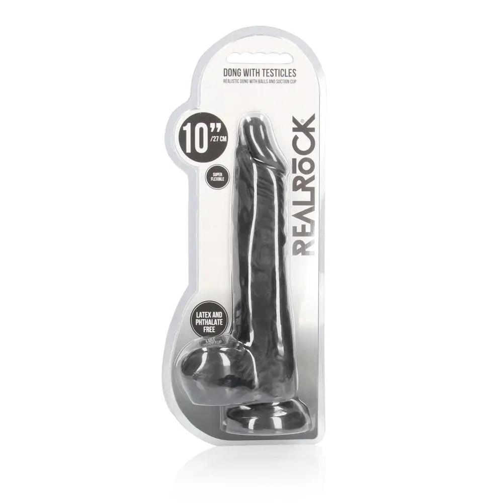 REALROCK 10'' Realistic Dong with Balls -  -  25.4 cm Dong Shots Toys Discreet Intimate Essentials.