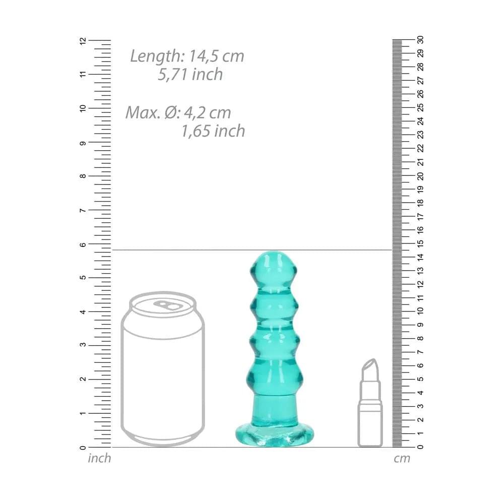 REALROCK 14 cm Curvy Anal Plug - Turquoise - Turquoise 14 cm (4.5'') Butt Plug Shots Toys Discreet Intimate Essentials.