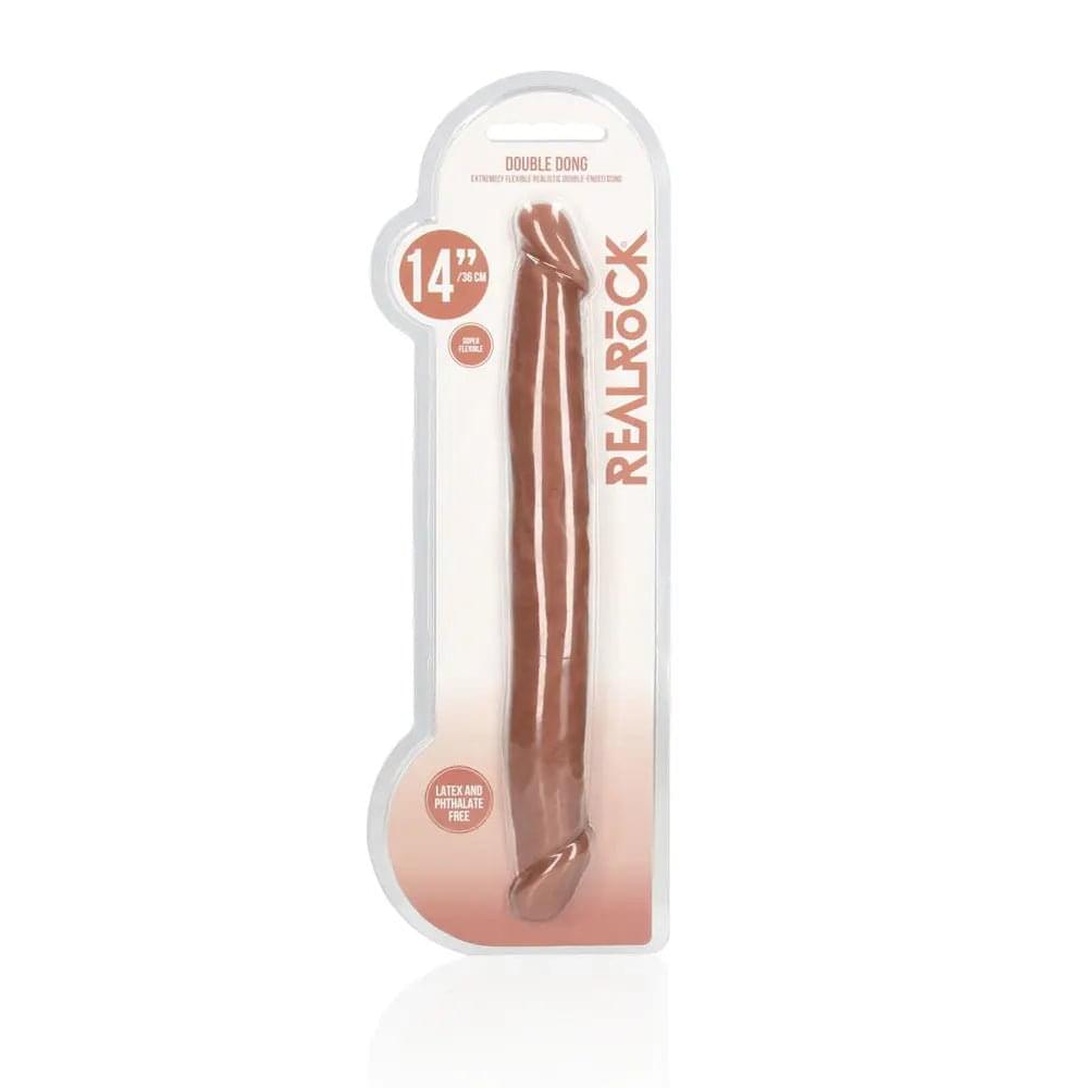 REALROCK 14'' Double Dildo - Tan 36 cm Double Dong Shots Toys Discreet Intimate Essentials.