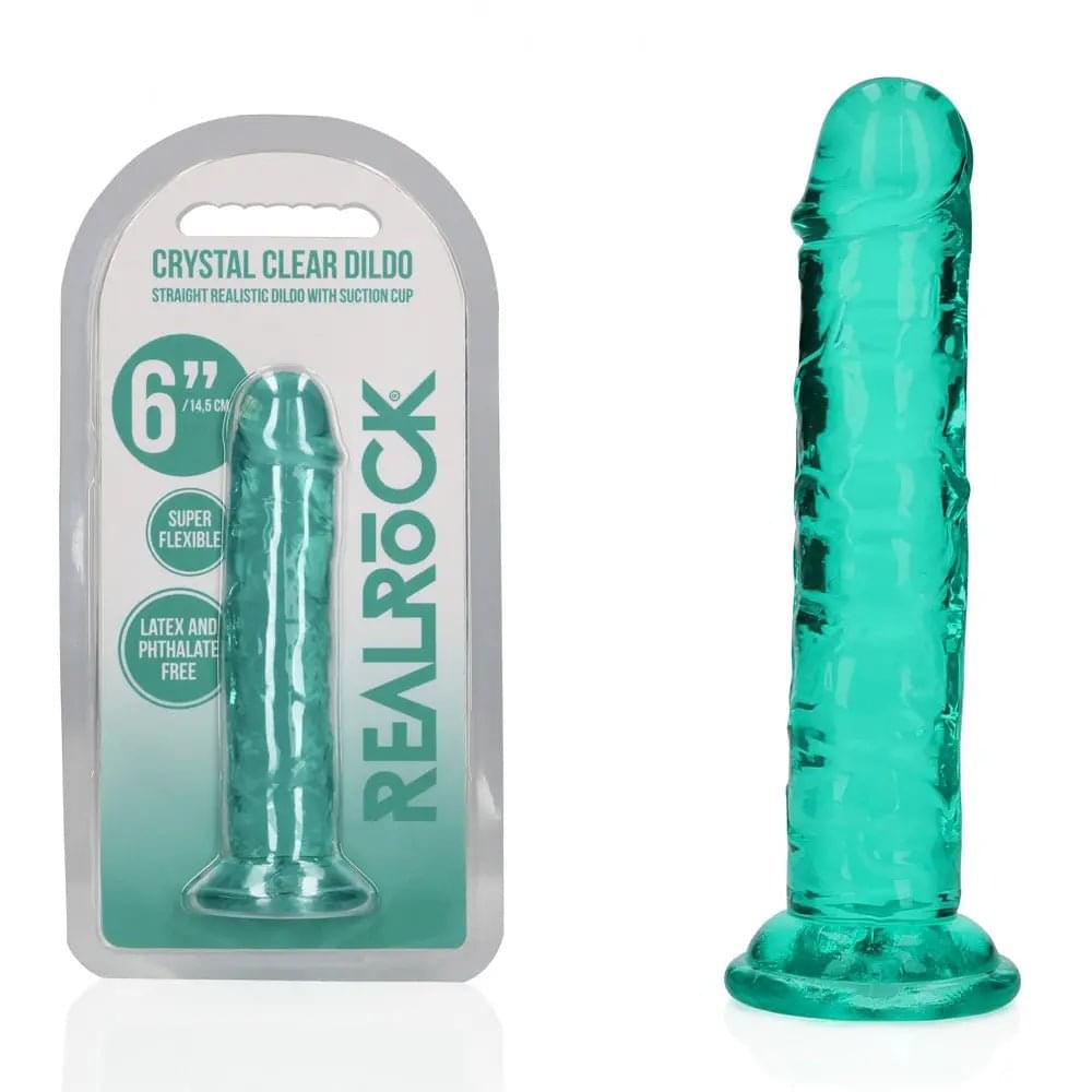 REALROCK 15.5 cm Straight Dildo - Turquoise - Turquoise 15.5 cm (6'') Dong Shots Toys Discreet Intimate Essentials.
