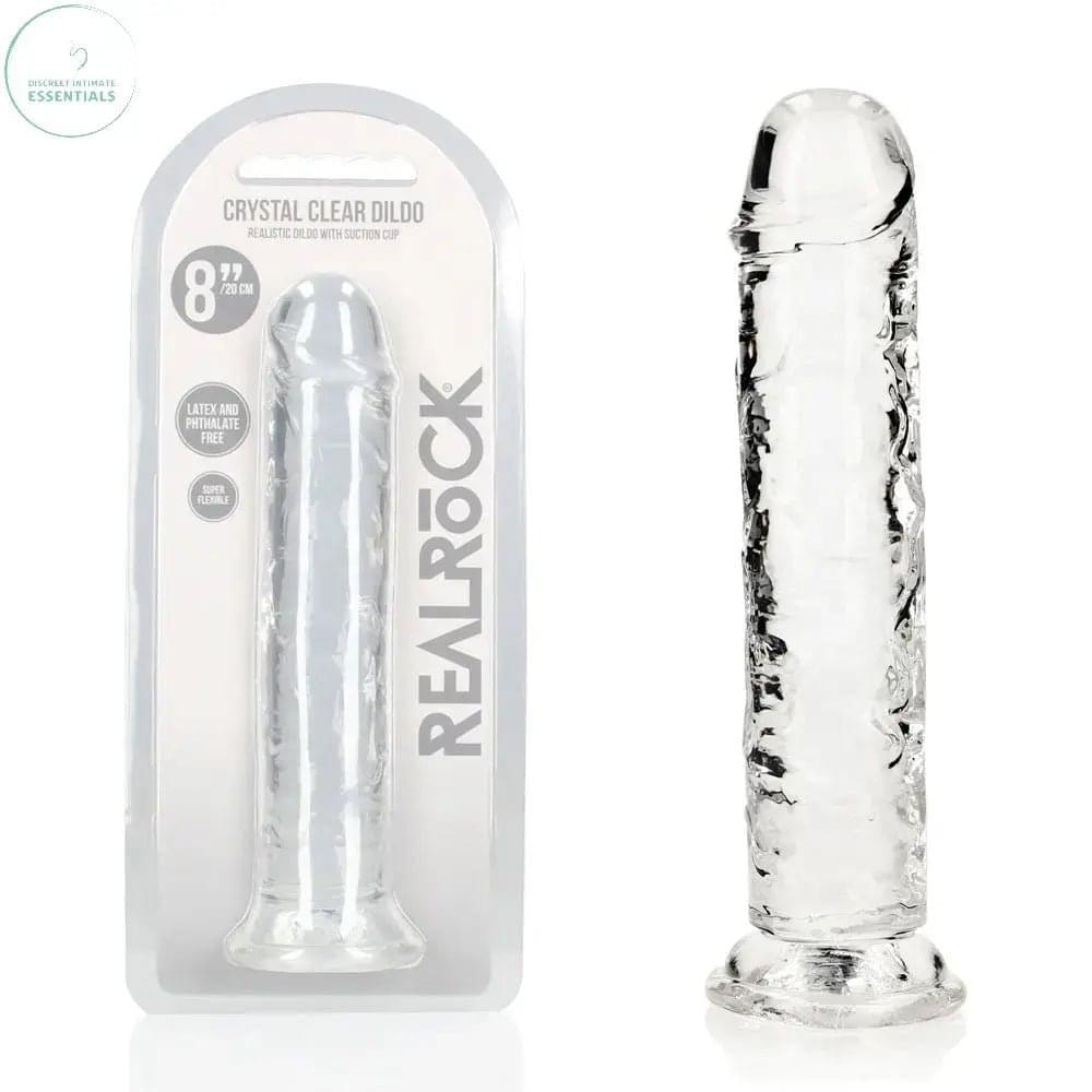 REALROCK 20 cm Straight Dildo - Transparent -  20 cm (8'') Dong Shots Toys Discreet Intimate Essentials.