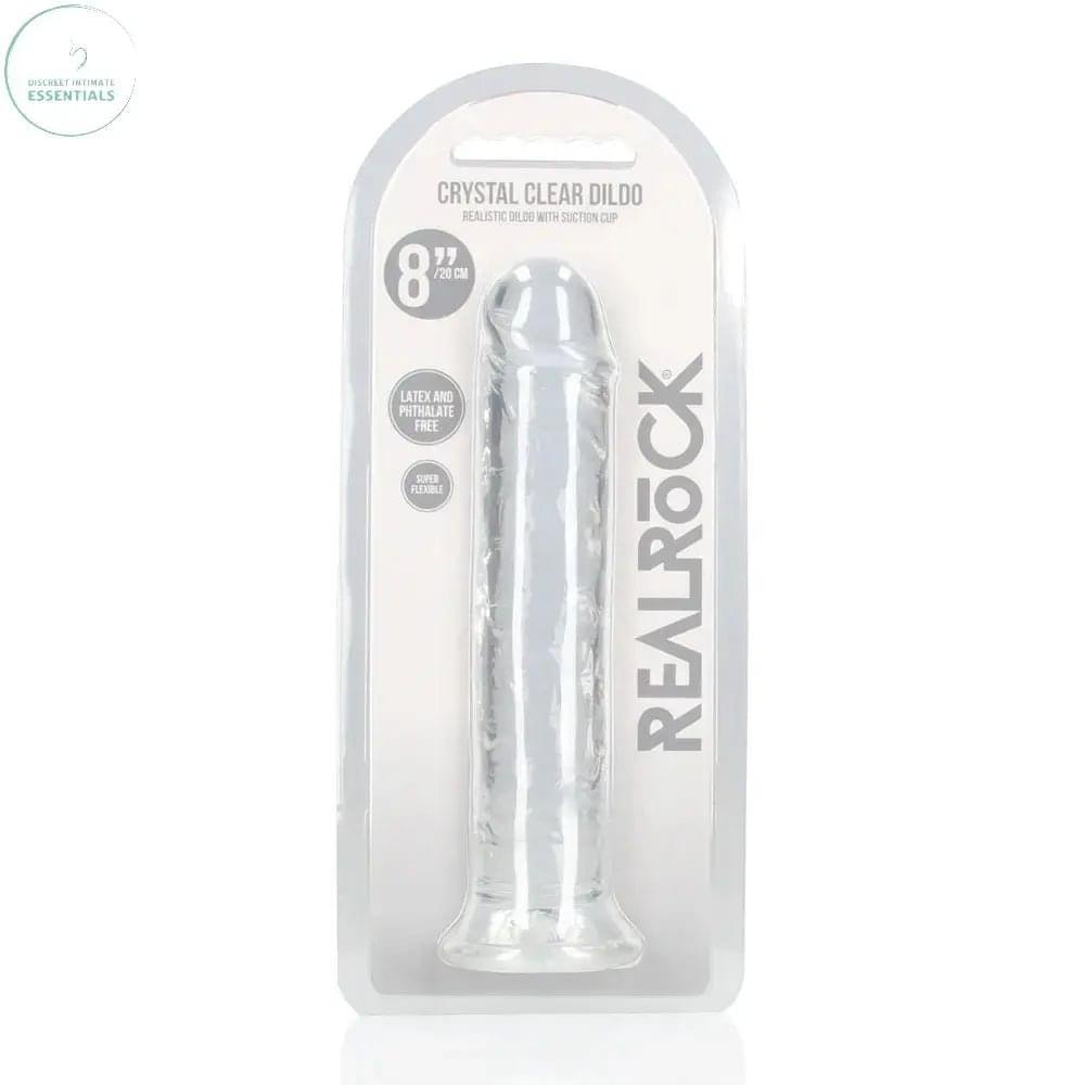 REALROCK 20 cm Straight Dildo - Transparent -  20 cm (8'') Dong Shots Toys Discreet Intimate Essentials.