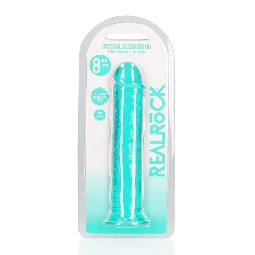 REALROCK 20 cm Straight Dildo - Turquoise - Turquoise 20 cm (8'') Dong Shots Toys Discreet Intimate Essentials.