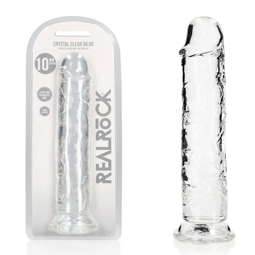 REALROCK 28 cm Straight Dildo - Transparent -  28 cm (10'') Dong Shots Toys Discreet Intimate Essentials.